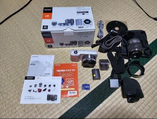 ーー美品　SONY NEX-3 レンズ2本、ストロボ　APS-Cサイズ直ぐに可能