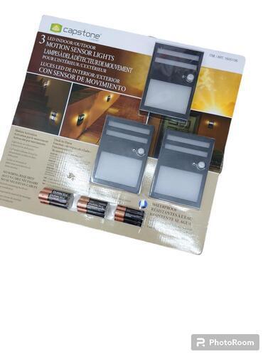【売り切れ】LEDモーションセンサーライト　防水　３個入り　外でも中でも使えます　未使用品