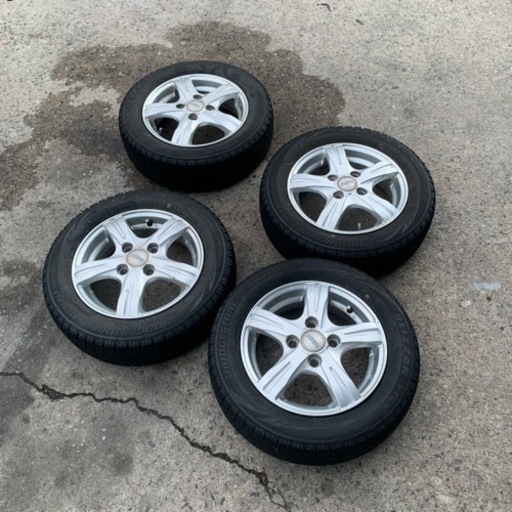155/65R13スタッドレスタイヤアルミホイル4本中古品