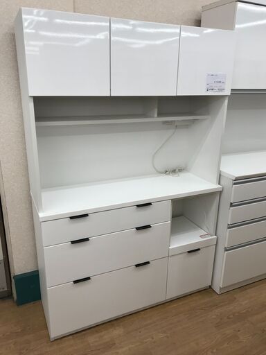 ★ジモティ割あり★ ニトリ 食器棚 ホワイト H180×W120×D41 クリーニング済み KJ3844