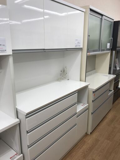 ★ジモティ割あり★ ニトリ 食器棚 ホワイト H200×W120×D50 クリーニング済み KJ3845