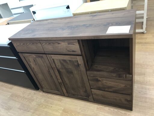 ★ジモティ割あり★ 隈木工所 キッチンカウンター ブラウン H90×W120×D46 クリーニング済み KJ3847