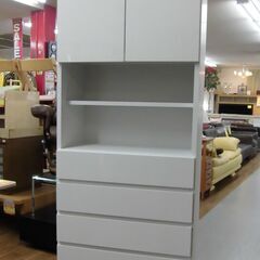 R216 白スリムキャビネット、収納家具、幅60cm Used・美品