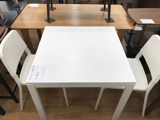 ★ジモティ割あり★ IKEA ダイニングセット　2人用 ホワイト H74×W75×D75 クリーニング済み KJ3853