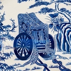 【新品未使用】松竹梅 × 御所車 絵皿 大皿 古伊万里 骨董 アンティーク 正月の画像