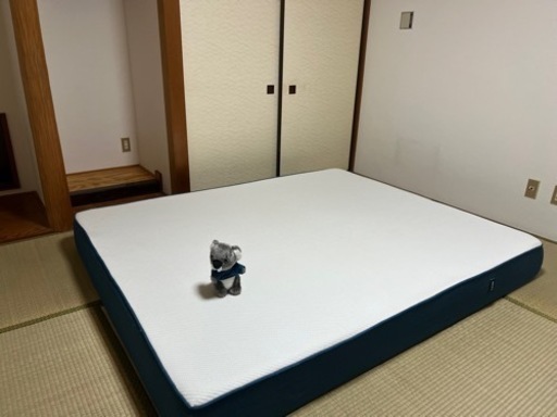 【3ヶ月間のみ使用】コアラマットレス　クイーン　二つ折りで簡単に運べます。