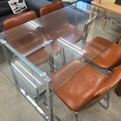 ダイニングテーブルセット 幅140cm 4人用 4人掛け ガラス...