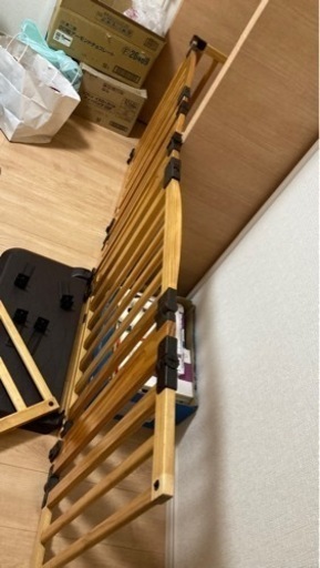 ベビーゲート　 日本育児　おくだけとおせんぼ　スマートワイドWoody ナチュラル　ウッド　木製