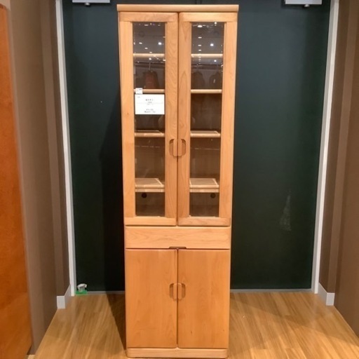 【トレファク神戸南店】起立大工食器棚2枚扉ナチュラル【取りに来られる方限定】