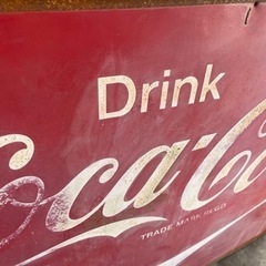 値下げ ホーロー看板 コカコーラ 大型 140×80 琺瑯看板 コーラ アンティーク 当時物 レトロの画像