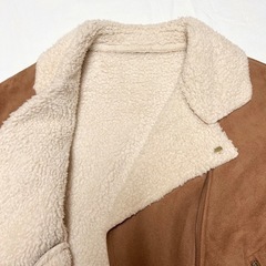 ボアコート ライダースジャケット ブラウン ムーンコートの画像