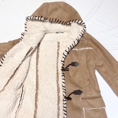 ボアコート ダッフルコート ベージュの画像