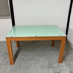  P0555 ニトリ 伸長式ガラステーブル 幅120cm〜180cm