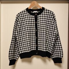 未使用 ハニーズ 千鳥柄 カーディガン Lサイズ