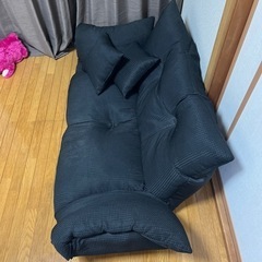 早急  2人掛けソファー(黒)の画像