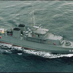 海上自衛隊掃海艇が赤穂港へやってくる‼️