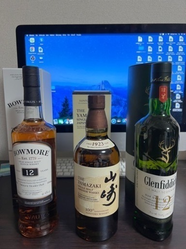 山崎nv100周年蒸溜所ラベル・ボウモア12年・グレンフィディック12年 セット