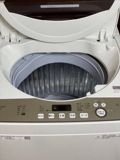 送料・設置込み　洗濯機　6kg SHARP 2020年