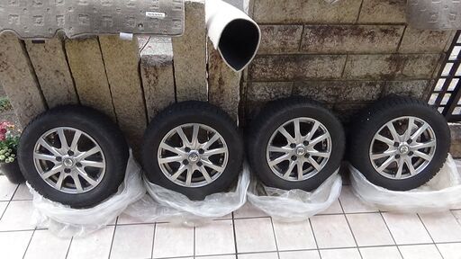 モコ　スタッドレスタイヤ　アルミホイールセット 4本　155/65R13　滋賀県