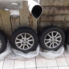 モコ　スタッドレスタイヤ　アルミホイールセット 4本　155/6...