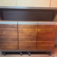 大川家具　バーカウンター収納とカバー