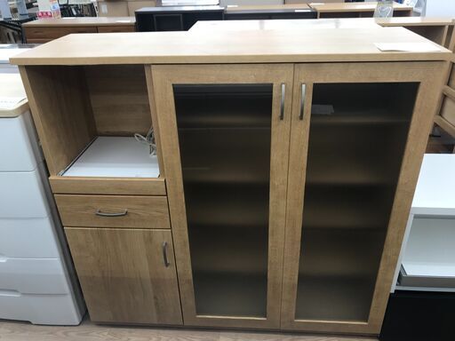 ★ジモティ割あり★ ニトリ レンジ台 ナチュラル H115×W120×D41 クリーニング済み KJ3856