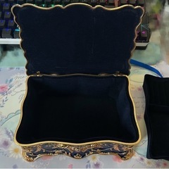 【ジュエリーボックスL】青/宝石箱/アンティーク調の画像