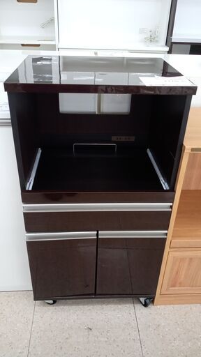 ★ジモティ割あり★  レンジ台 ダークブラウン H105×D45×W54 クリーニング済み TJ3183