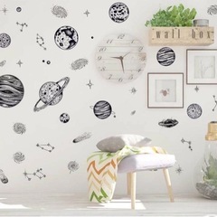 ウォールステッカー 宇宙 プラネット 剥がせるシール 壁紙シール 模様替えの画像
