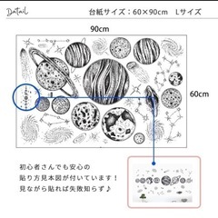 ウォールステッカー 宇宙 プラネット 剥がせるシール 壁紙シール 模様替えの画像