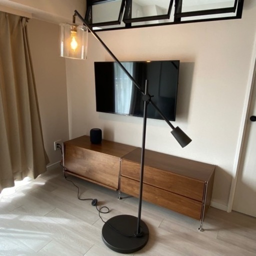 westelm インダストリアル ガラス×アイアンフロアランプ
