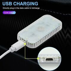 LED タッチライト ミニ ワイヤレス ルームランプ USB充電 車内照明 ドアフットトランク収納ボックス 屋根 天井 読書灯 後付け 増設の画像