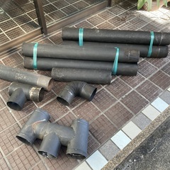 薪ストーブ　鋳物　煙突一式の画像