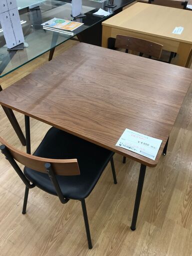 ★ジモティ割あり★ ニトリ ダイニングセット2人用 ブラウン H70×W80×D80 クリーニング済み KJ3872