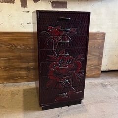 【倉庫保管中】 レトロ 小引出し 木製 小物収納 鎌倉彫　鎌倉彫...