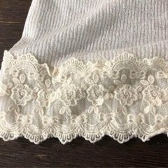 レースが可愛い生成色ボレロ　カーディガン　Lサイズの画像