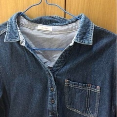 ７部袖デニムワンピース　Mサイズの画像
