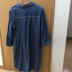７部袖デニムワンピース　Mサイズの画像
