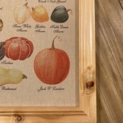 カントリー調の額　インテリア　パンプキン　ファブリックパネルの画像