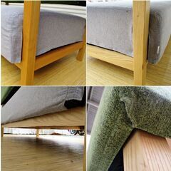 SIEVE　2人掛け howe sofa　ハウソファ　グリーン×グレー　北欧テイスト　ナチュラルソファ　ラブソファ　ドラマ　人気　シーヴ