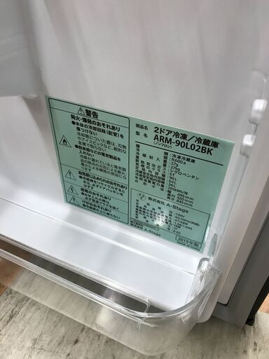 冷蔵庫 A-STAGE 注文 ARM-90L02BK 2019年製 ※動作チェック済/当店6ヶ月