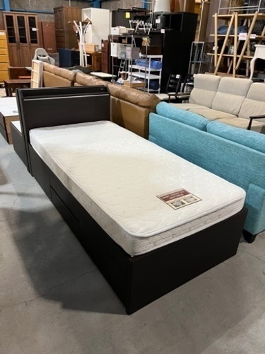 ②☆年末大セール!!☆ 激安!! 収納付!! ニトリ シングルベッド マットレスセット