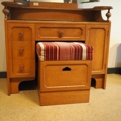 昭和レトロ　鏡台　三面鏡　ドレッサー　アンティーク　家具　木製の画像