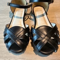 キッズ　サンダル　黒　21㎝