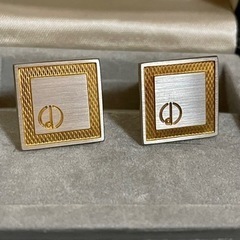 [未使用保管美品]ダンヒル dunhill カフスボタン/ボックスデザイン/ゴールド/シルバー/アクセサリーの画像