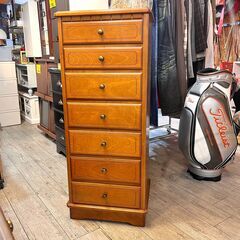 樺 無垢材 7段チェスト スリムチェスト サイドチェスト 引出し...