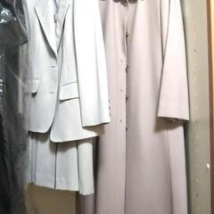礼服 かわいい ワンピース コート スーツ ウール100% コサージュ 胸飾り 白 ベージュ ピンク 黒 一式 まとめての画像