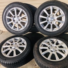 冬タイヤ 185/60R15 PCD114.3アルミ付深溝スタッ...