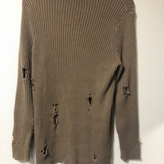 郵送可能　【H&M】超ダメージ　ブラウンニット　XSの画像