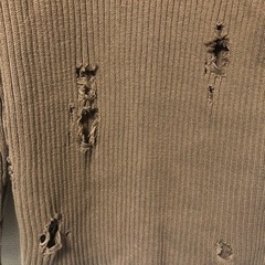 郵送可能　【H&M】超ダメージ　ブラウンニット　XSの画像